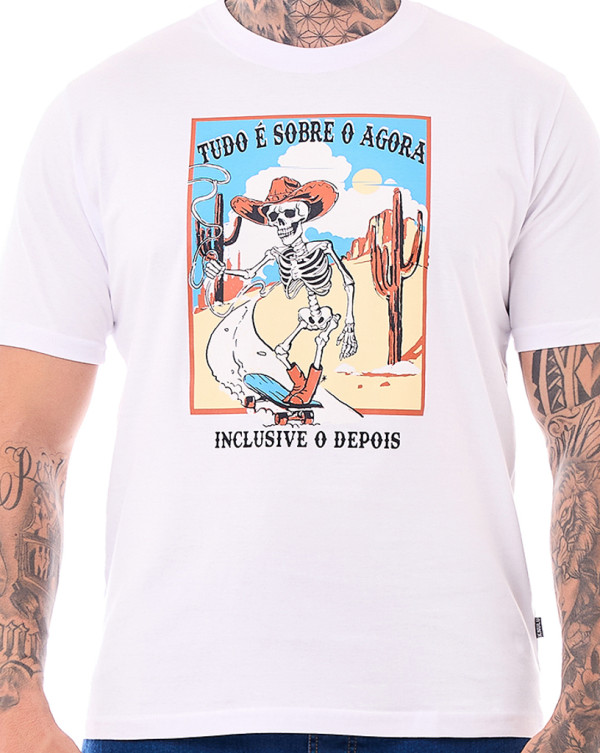 Camiseta Classic Cowboy SK8 Branco Knulu