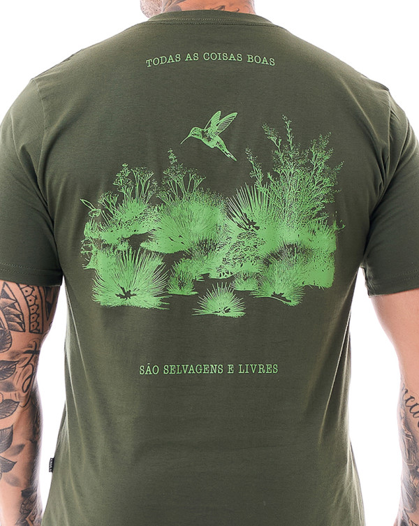 Camiseta Classic Beija Flor Verde Musgo Knulu