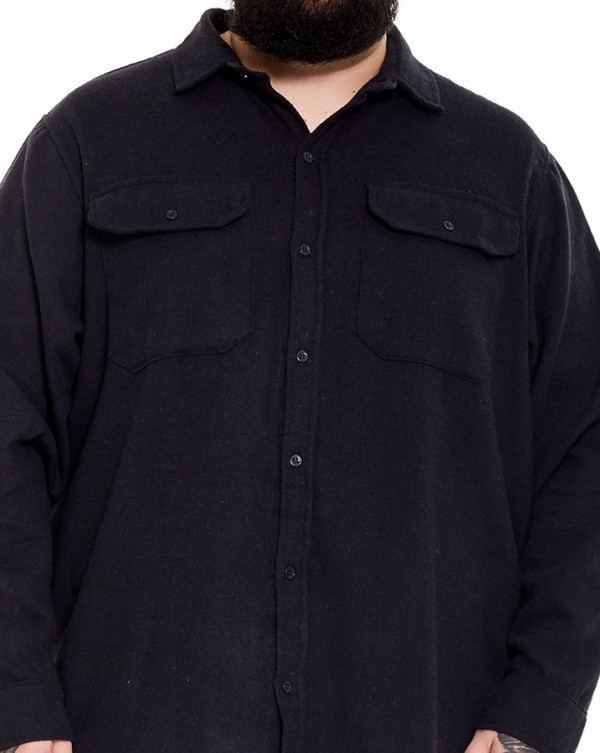 Camisa Oversized Flanelada Marinho Knulu