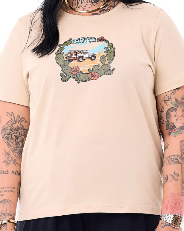 Camiseta Feminina Desert Ride Off-white Knulu