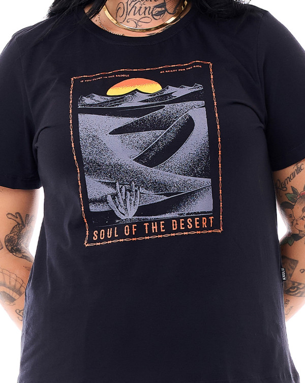 Camiseta Feminina Desert Soul Preto Knulu
