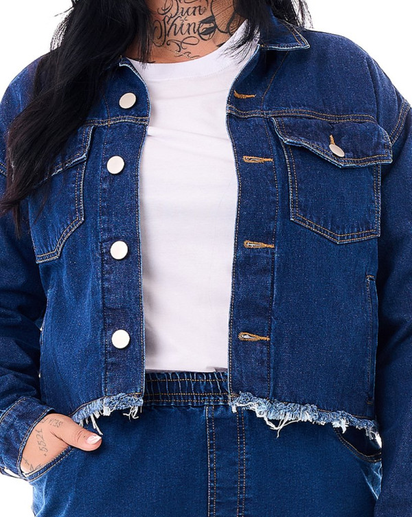 Jaqueta Jeans Feminina Sierra Indigo Azul Knulu