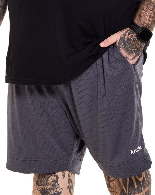 Bermuda Basquete Dry-Fit Essentials Cinza Chumbo Knulu
