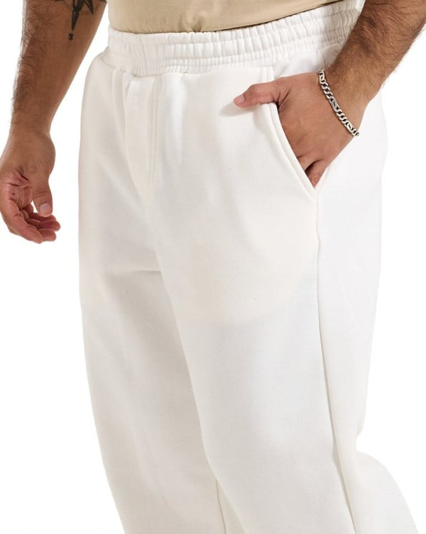 Calça Reta Masculina Cut Moletom Intensity Flanelado Off White Knulu