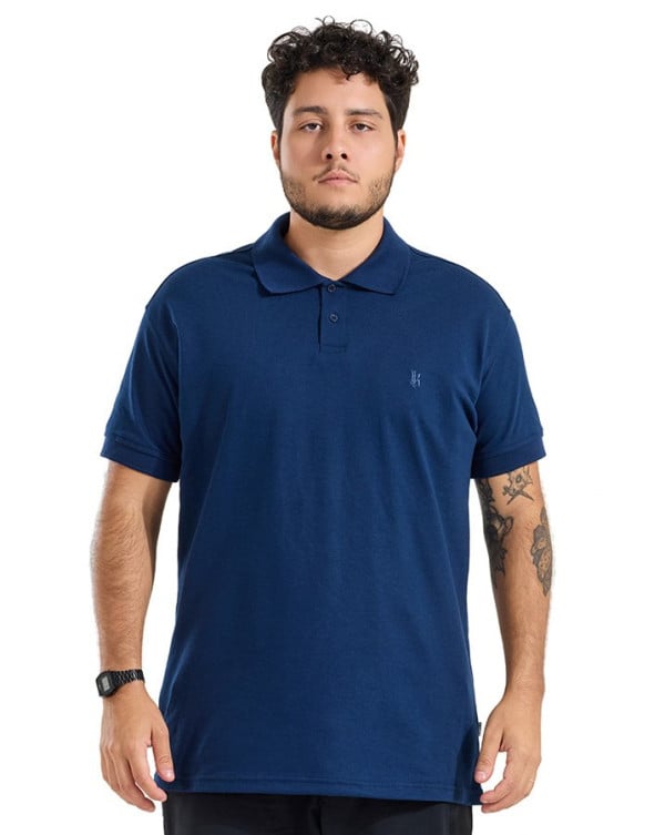Camisa Polo Masculina Classic Piquet Azul Marinho Knulu