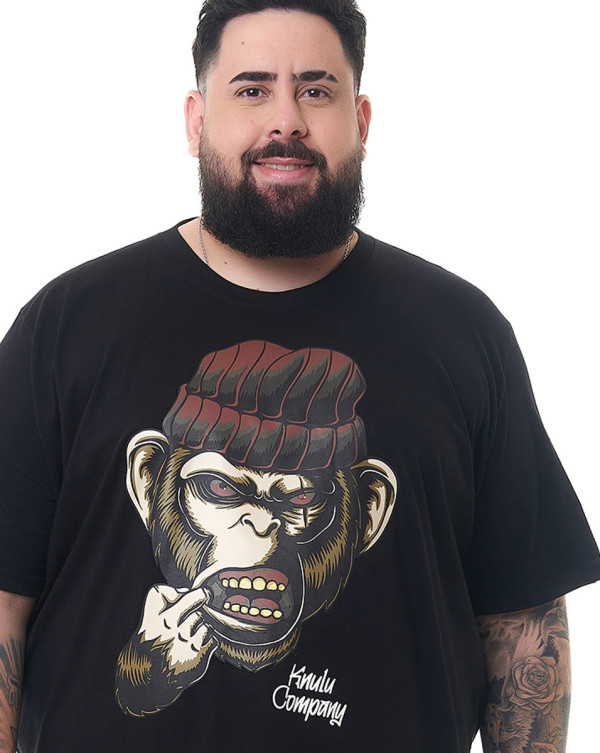 Camiseta Classic Monkey Preto Knulu 